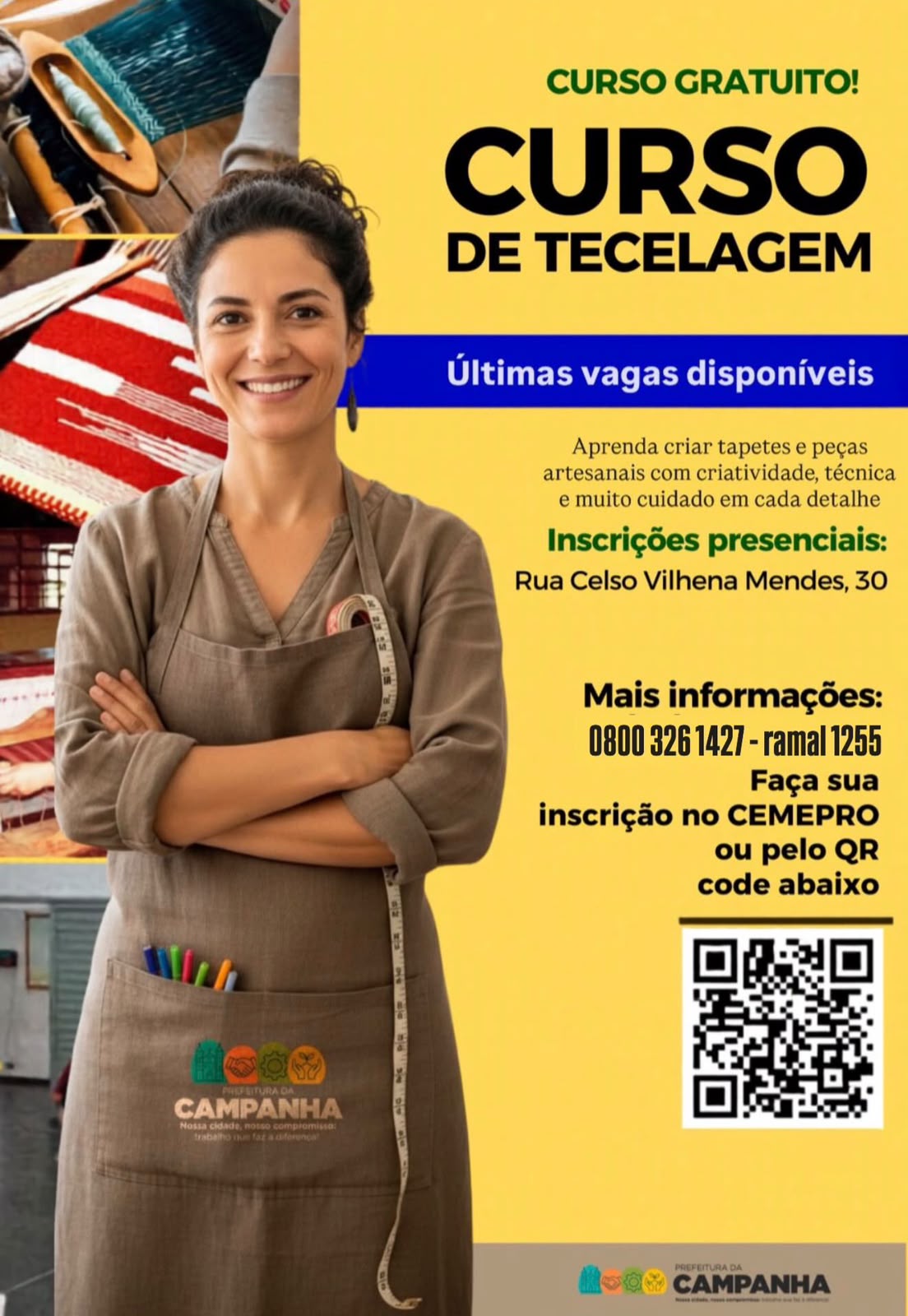 Curso de Tecelagem - últimas vagas disponíveis